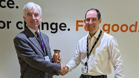 Duncan Froggatt receiving his award