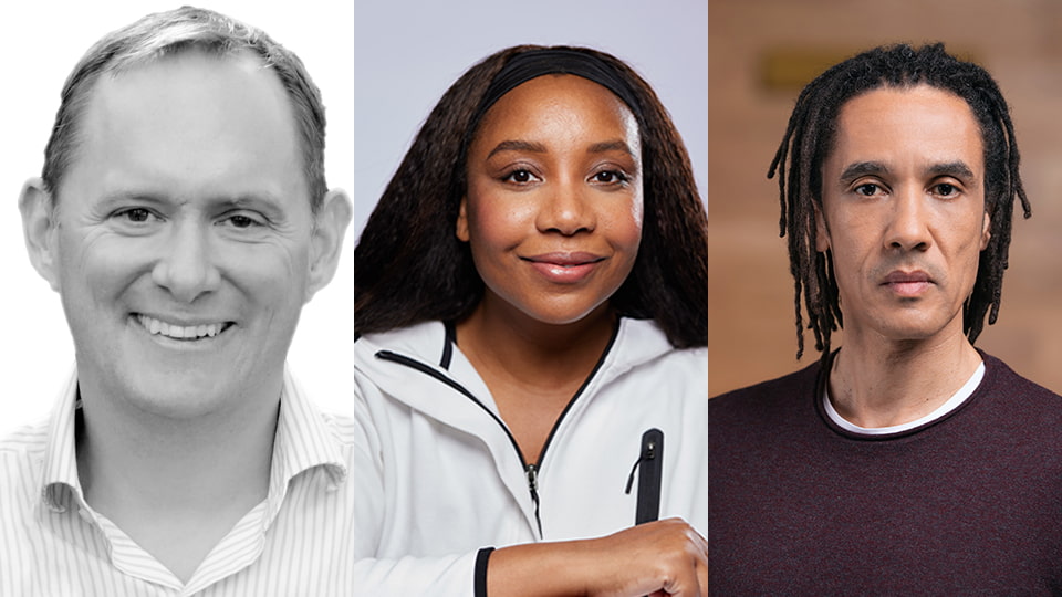 Headshot images of James Kirtland, Angela Shepherd and Phil Tulba