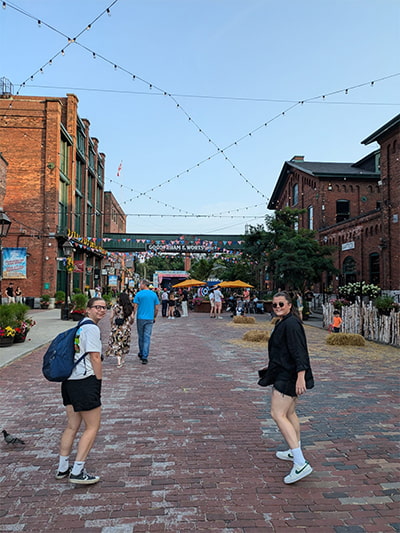 Ellie and Alex walking around sightseeing in Canada