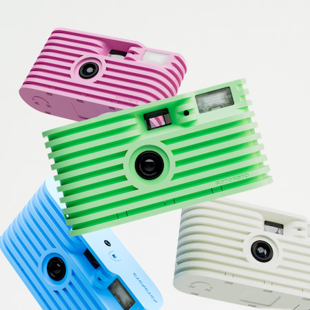 Four cameras in different colours