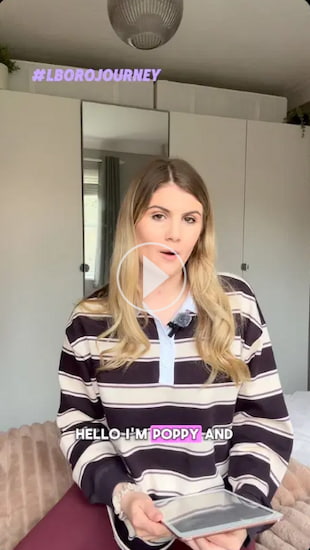 A screenshot of Poppy's LboroJourney video
