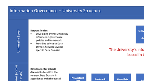 Thumbnail image of the information governance framework, described below (don't bother clicking - you just get a bigger image).