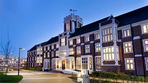 Hazlerigg building at dusk