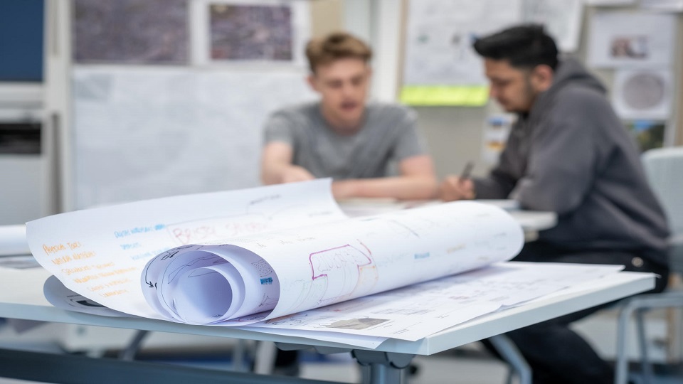 Architecture students studying at Loughborough University
