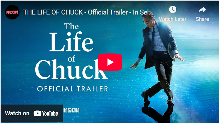 Screen shot from the film, The Life of Chuck