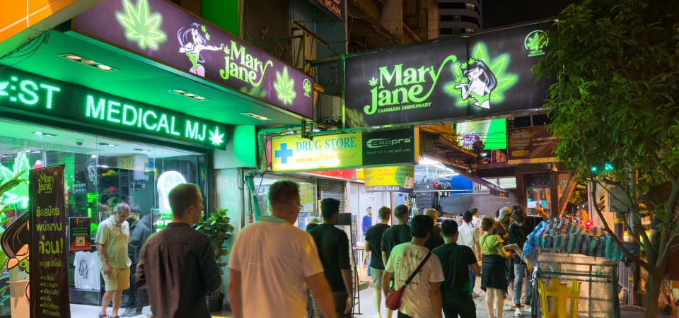 a legal marijuana shop on Sukhumvit Road, Bangkok