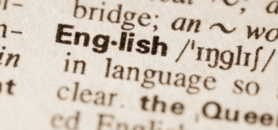 The word 'English' in the dictionary
