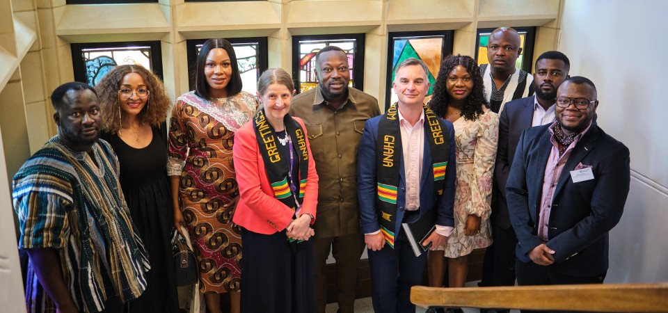 The minister of youth and empowerment from Ghana meets staff at Loughborough University
