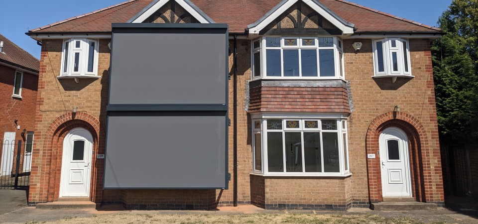 Two test houses at Loughborough University used for researching overheating homes