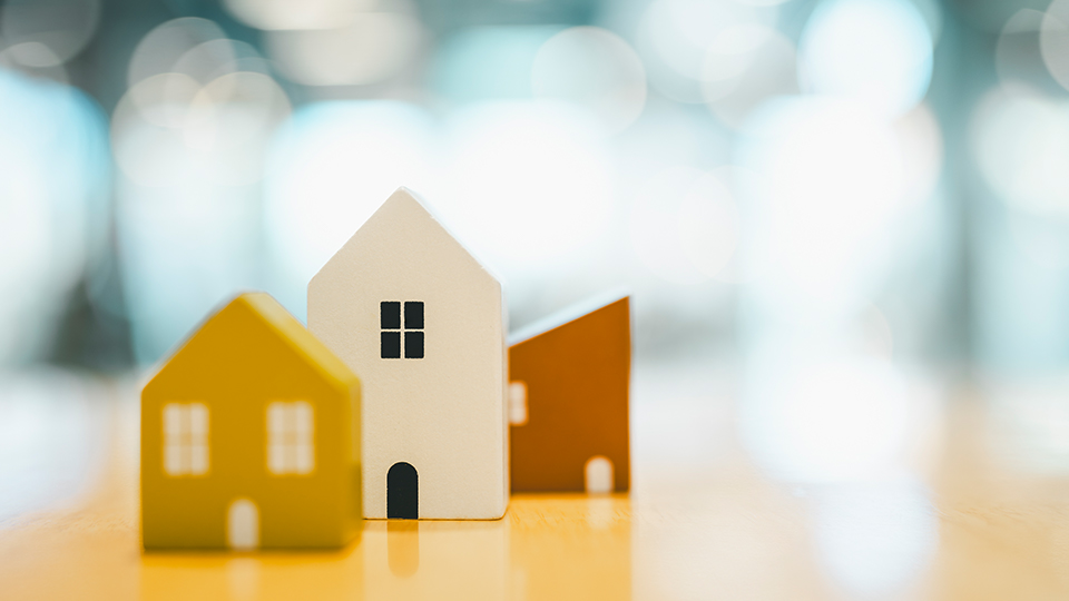 ornament houses on a table