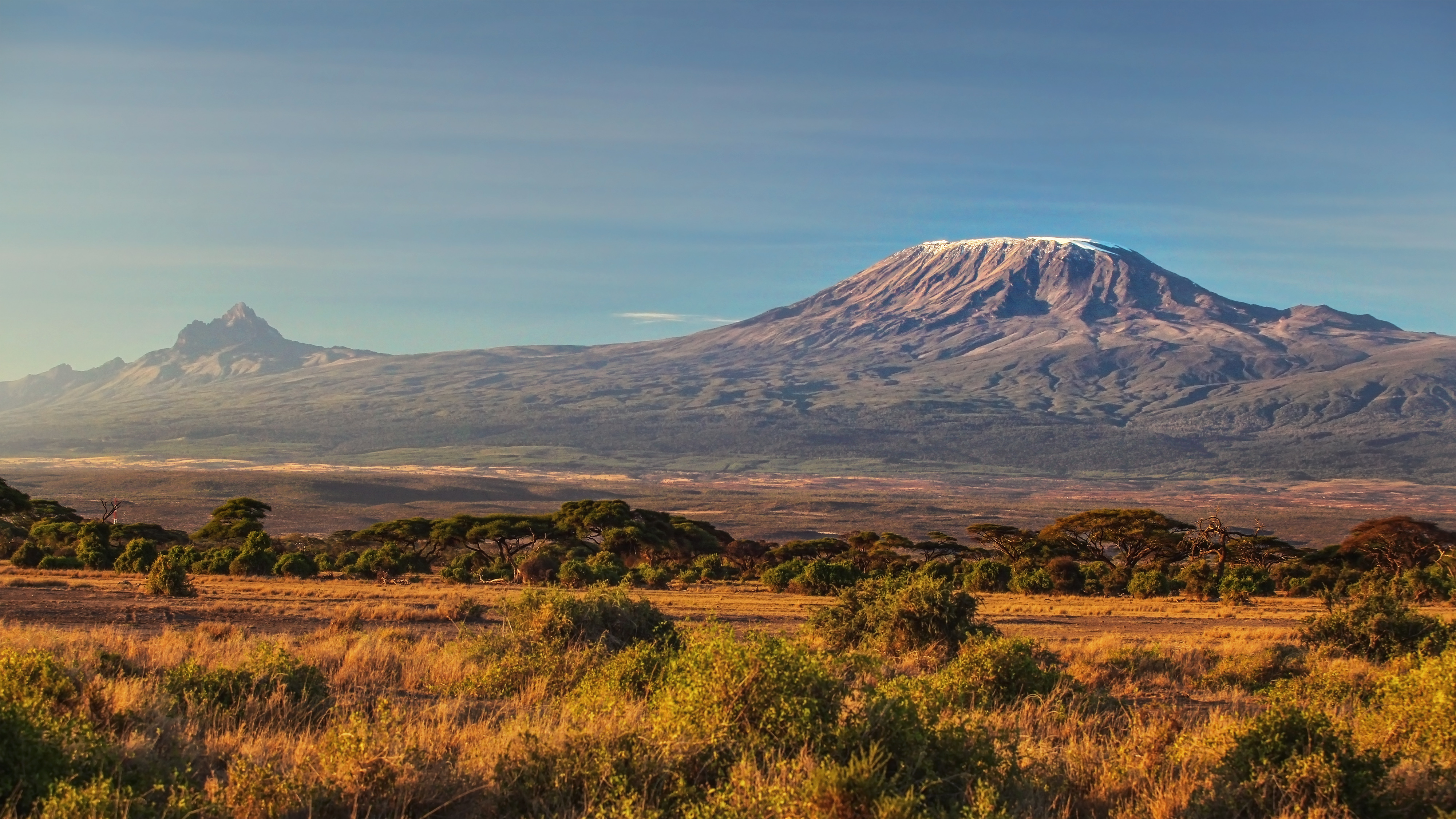 Kenyan landscape with Mount Kilimanjaro in the background