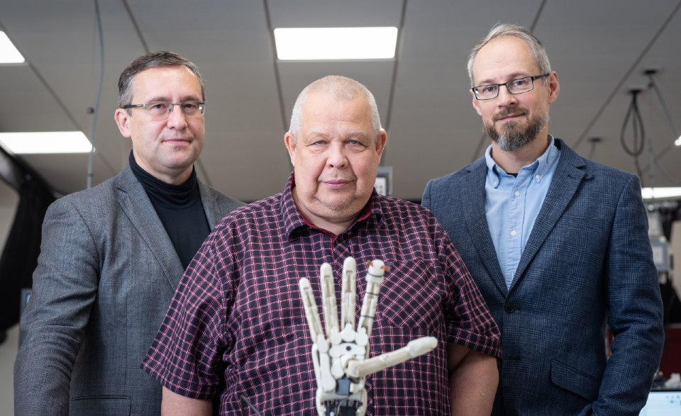From left to right, Professor Alexander Balanov, Professor Sergey Saveliev, and Dr Pavel Borisov, of the Loughborough University Department of Physics. The scientists are part of a team of international researchers that have created a new artificial neuron that can mimic different parts of the brain – which could be the key to more human-like robotics.