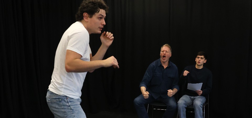 Rehearsal of the play The BBC's First Homosexual