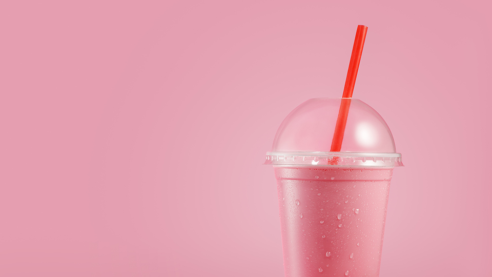 strawberry milkshake in a cup