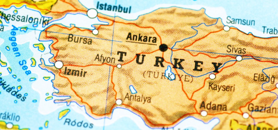 A map of Turkey
