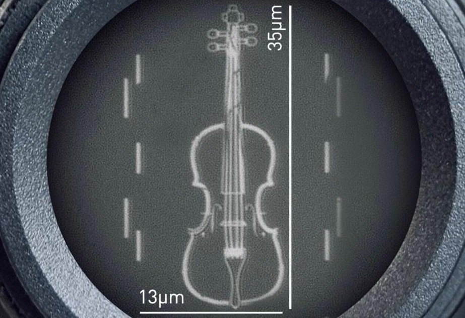 The 'world's smallest violin' created by Loughborough University physicists.