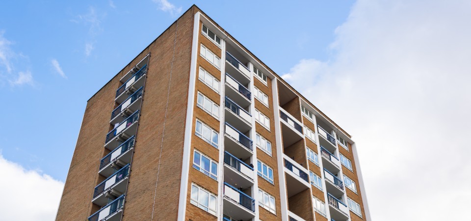 A high-rise block of flats in London