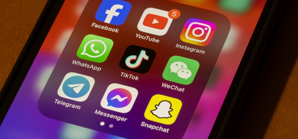 An iphone screen with social media apps