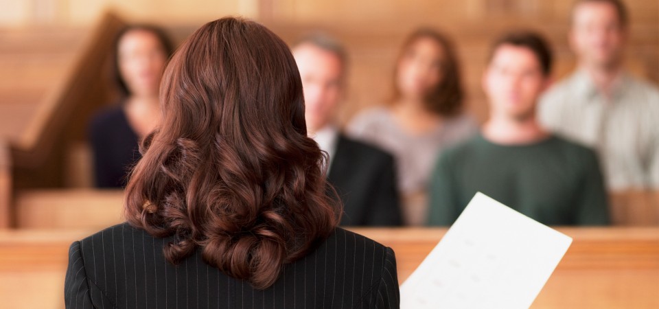 A jury listens to evidence in a court case