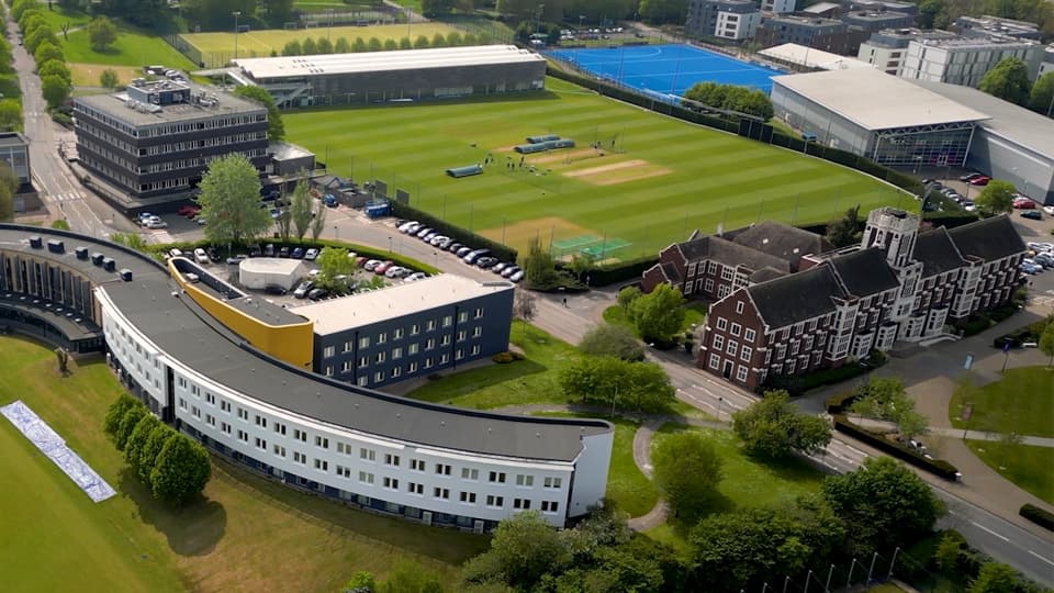 A drone image of the Loughborough University campus.