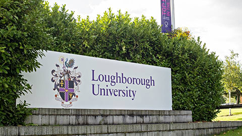 Loughborough University sign with crest