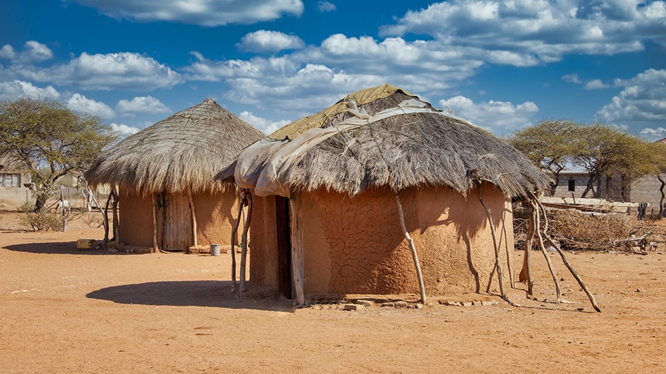 African huts