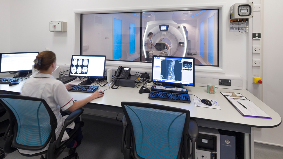 a researcher using sport medicine equipment
