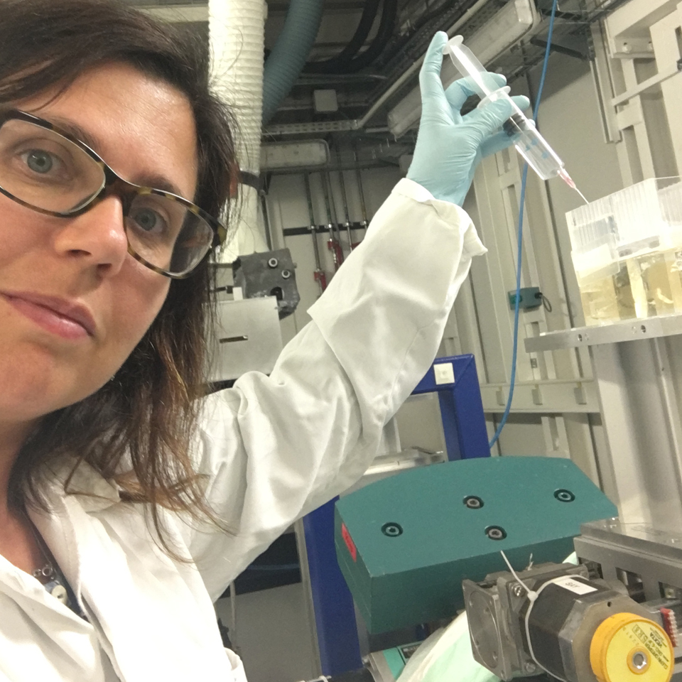 Jenny working in the lab