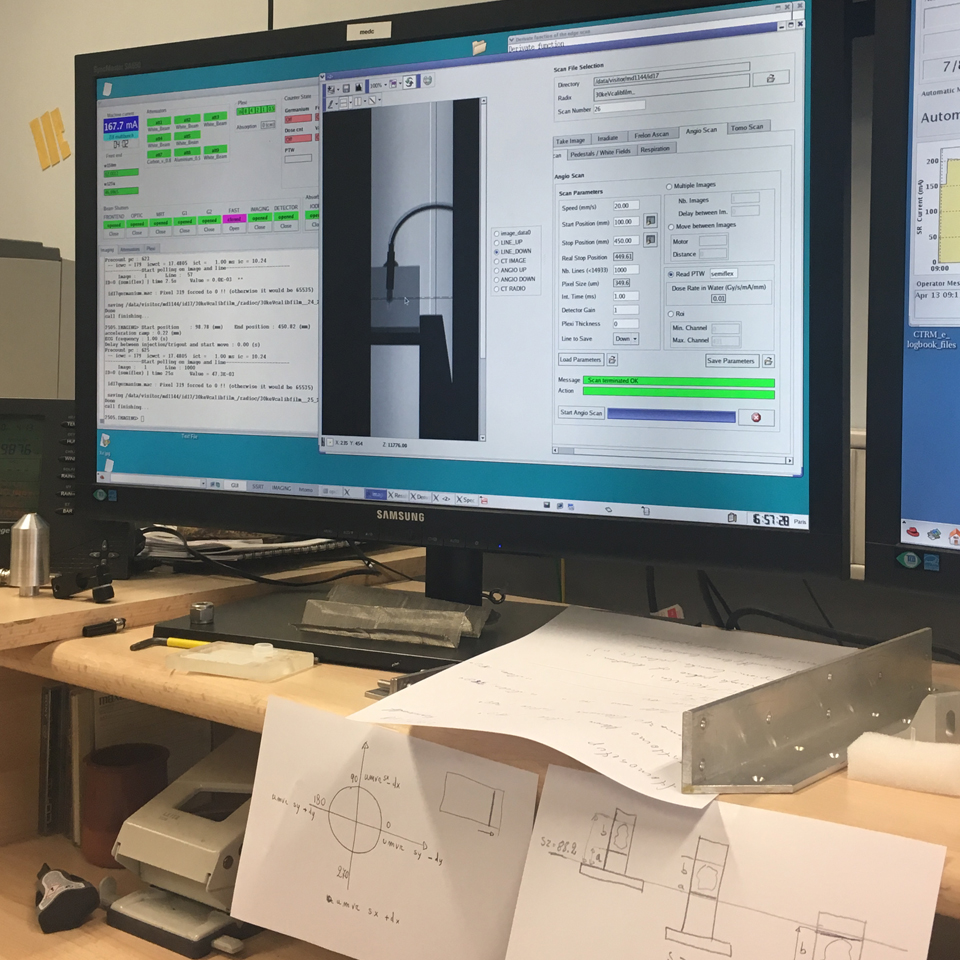 A computer monitor - a simulation is running