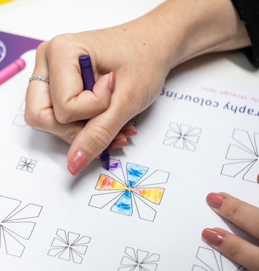 Close-up photograph of someone working on the 