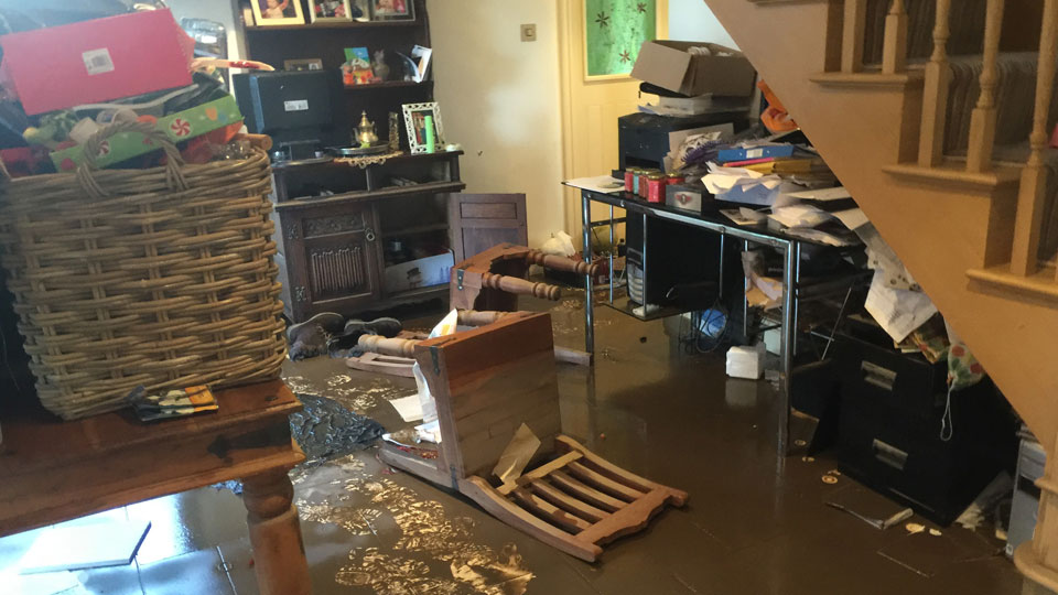 Room in a house, significantly flood damaged
