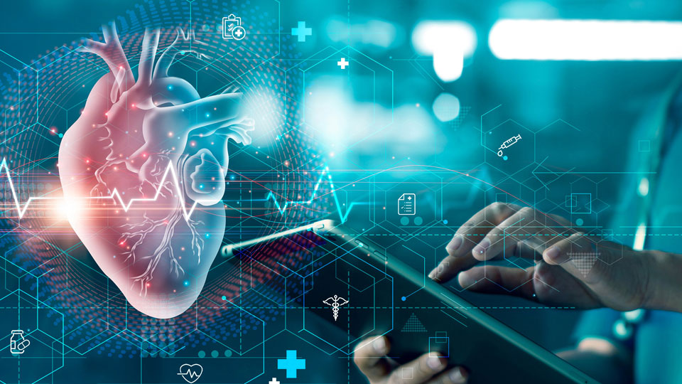 AI image: a heart being virtually monitored