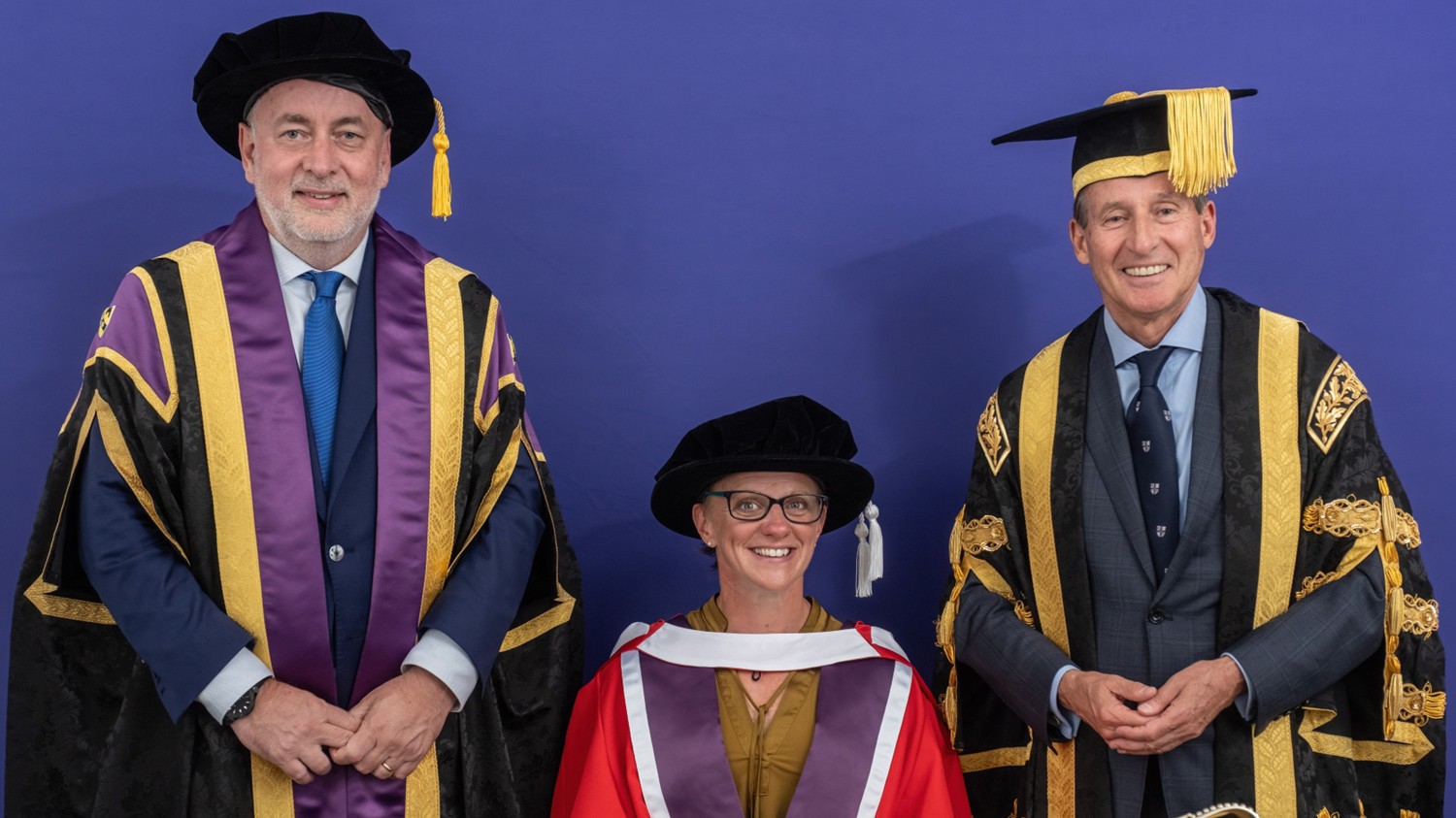 From left to right: Professor Nick Jennings, Paralympian Emma Wiggs MBE, Lord Sebastian Coe KBE