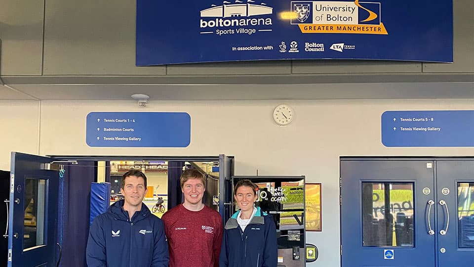 the visitors standing in Bolton arena foyer