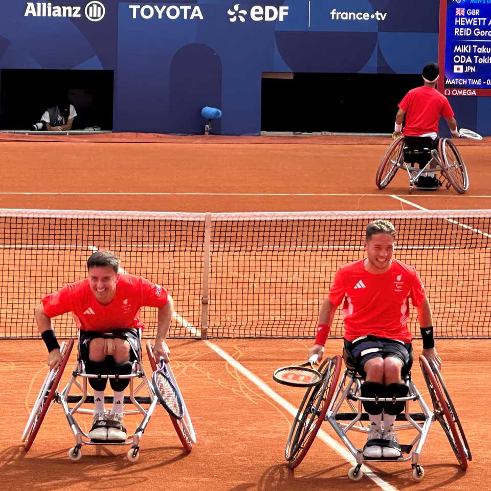 Alfie Hewett and Gordon Reid celebrate Paralympic success
