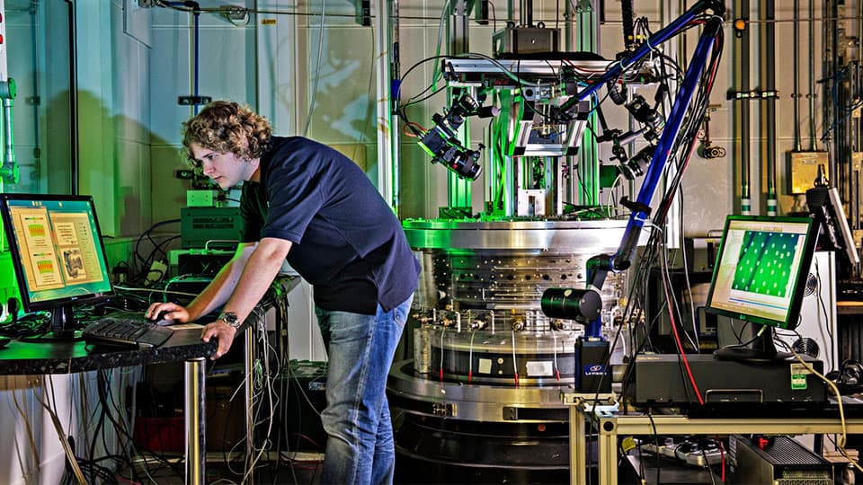 Technician working with machinery