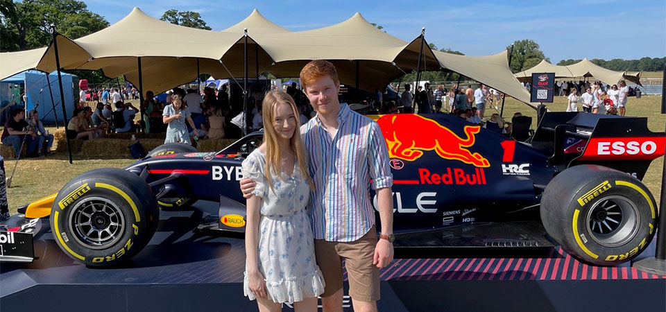 James and friend at Red Bull