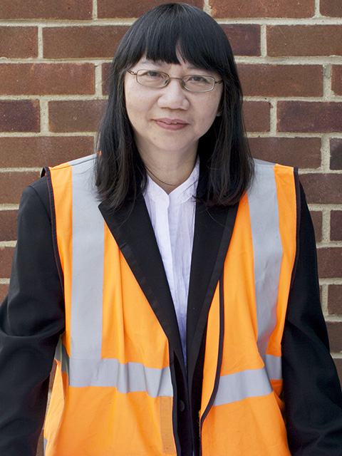 Portrait photograph of academic visitor to the School of Architecture, Building and Civil Engineering at Loughborough University, Phebe Mann