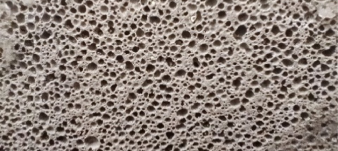 Cross section through a RAAC panel