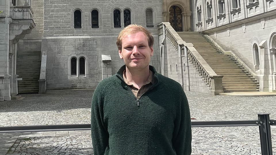 David Clarke stood outside in the sunshine.