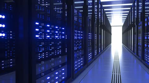 Inside view of a data centre.