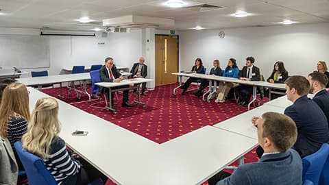 Andrew Bailey meeting with student reps.