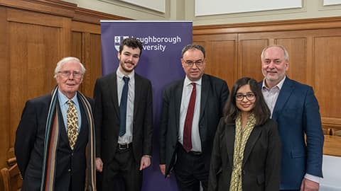 David Llewellyn, David Stritch, Andrew Bailey, Isha Karia and Nick Jennings stood in a row facing the camera