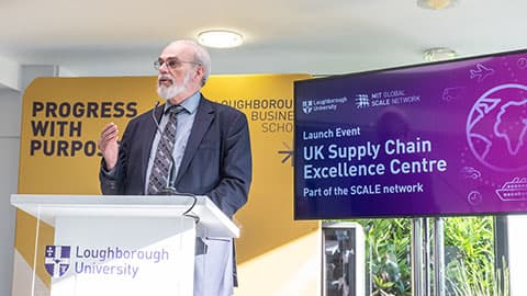 Eric Grimson delivering a speech at the UK Supply Chain Excellence Centre launch event.