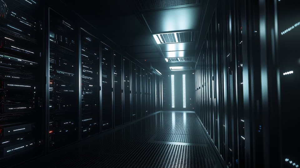 Interior view of a data centre.