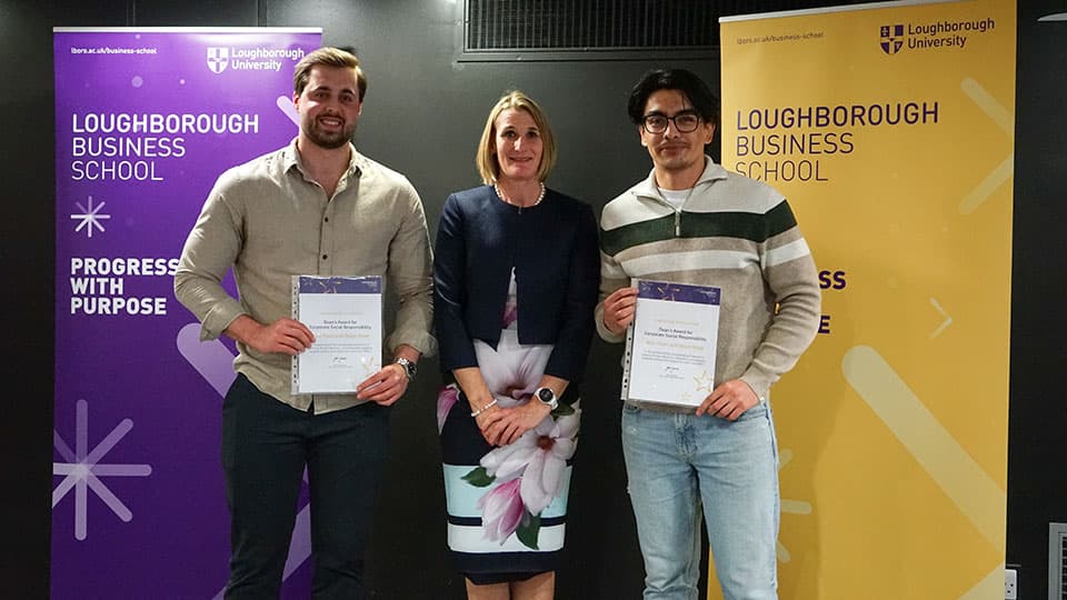 Alex Fazel and Dylan Hood with their award certificates from Jan Godsell.