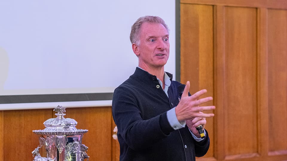 Steven Clarke giving a speech