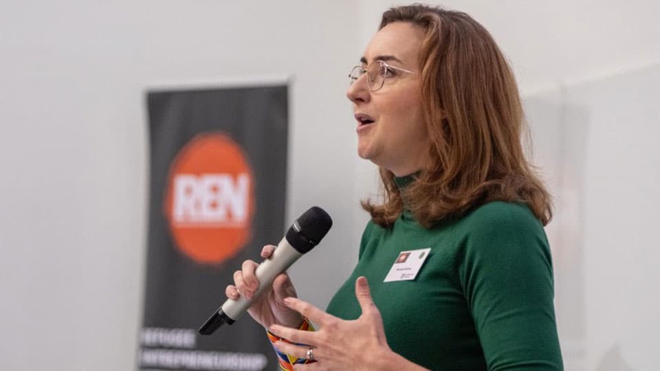 Dr Michelle Richey speaks at the Refugee Entrepreneurship Network Summit