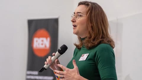 Dr Michelle Richey speaks at the Refugee Entrepreneurship Network Summit