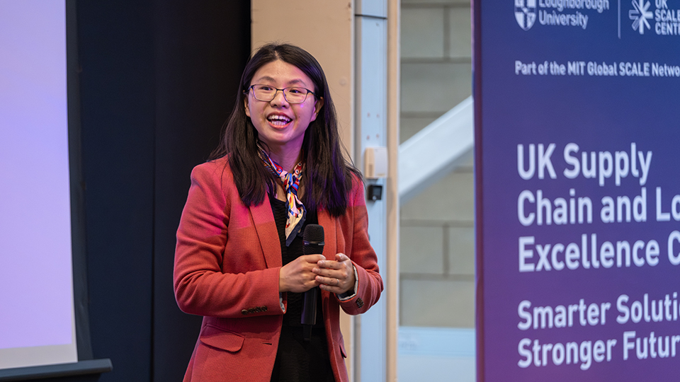 A speaker presents during the UK Academic Supply Chain Network event.